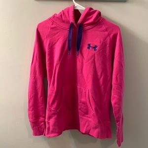 Bright pink hoodie by Under Armour, size small.